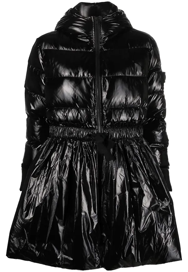 RED Valentino vadderad plisserad kappa - Svart