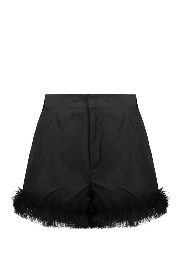 RED Valentino volangshorts med tyllkant - Svart