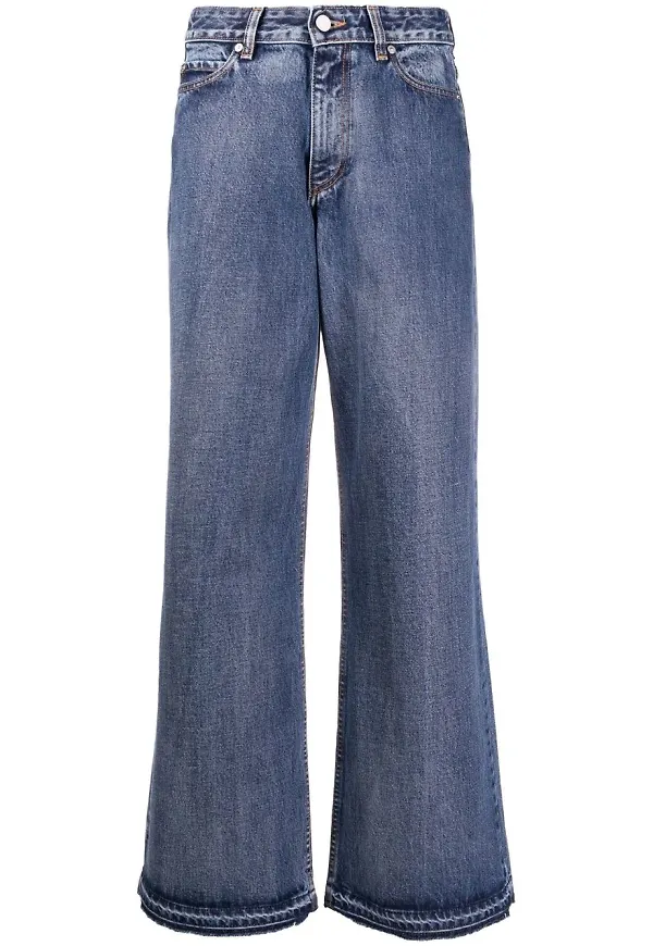 RED Valentino wide leg-jeans med hög midja - Blå
