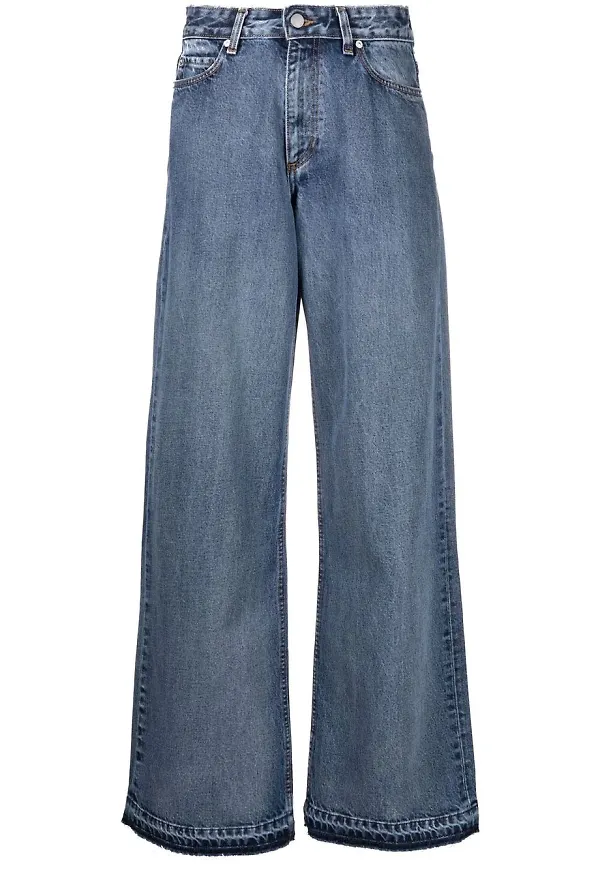 RED Valentino wide leg-jeans med hög midja - Blå
