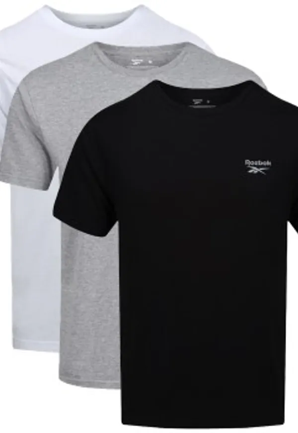 Reebok 3P Santo Crew Neck T-Shirt Svart/Grå Large Herr