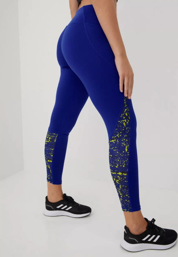 Reebok Performance - Träningstights - Blue - WOR Run AOP Tight - Träningskläder - Training Tights