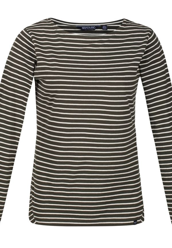 Regatta Womens/ladies Fernanda Striped T-shirt, Toppar i storlek UK 12 och färg Khaki