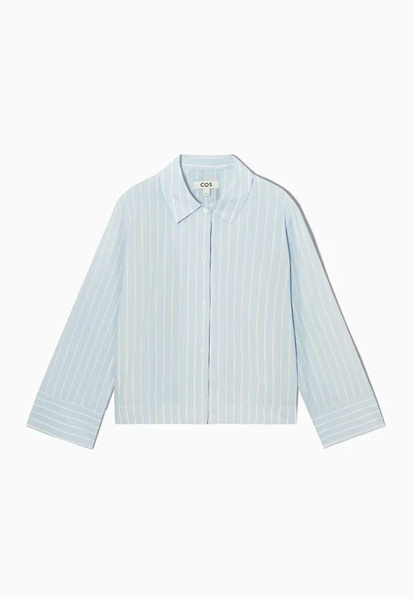 REGULAR-FIT CROPPED STRIPED SHIRT