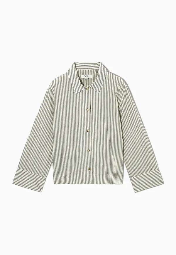 REGULAR-FIT CROPPED STRIPED SHIRT