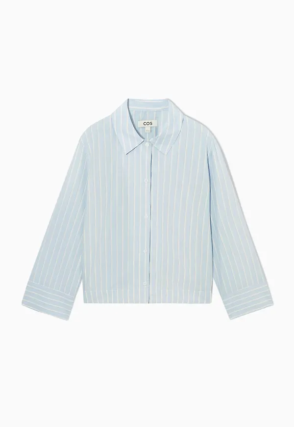 REGULAR-FIT CROPPED STRIPED SHIRT