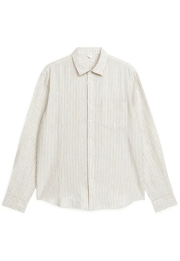 Regular-Fit Linen Shirt - Beige
