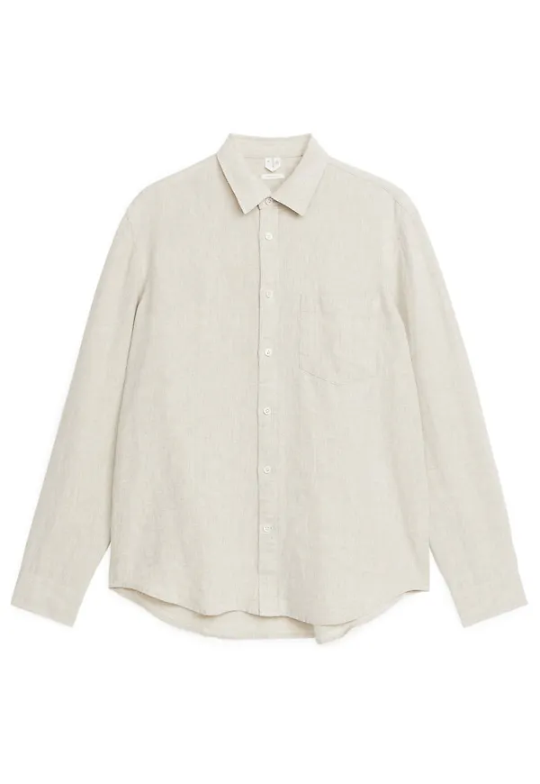 Regular-Fit Linen Shirt - Beige