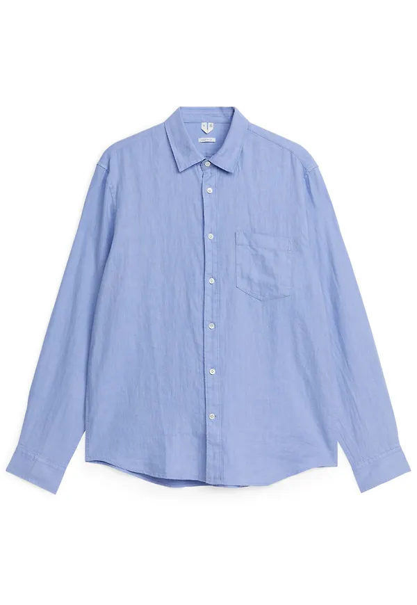 Regular-Fit Linen Shirt - Blue