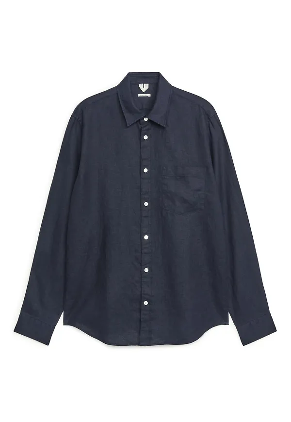 Regular-Fit Linen Shirt - Blue