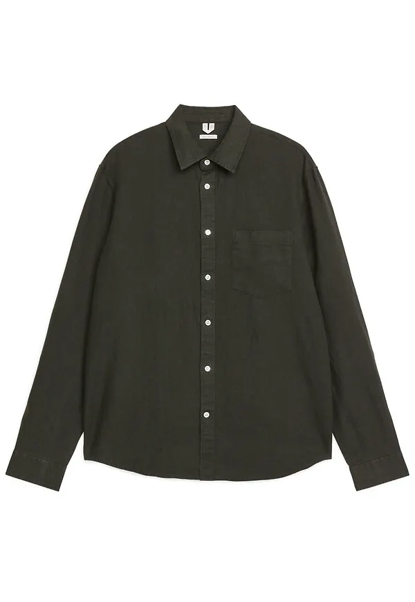 Regular-Fit Linen Shirt - Green