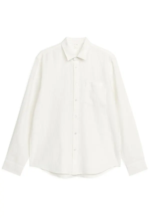 Regular-Fit Linen Shirt - White