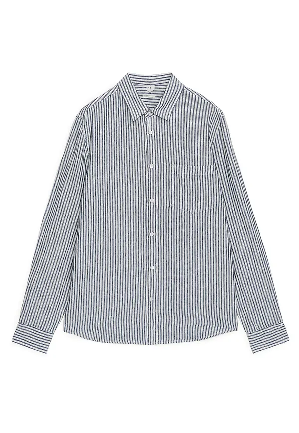 Regular-Fit Linen Shirt - White