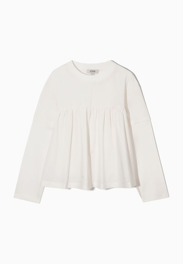 REGULAR-FIT SMOCKED LAYERED TOP