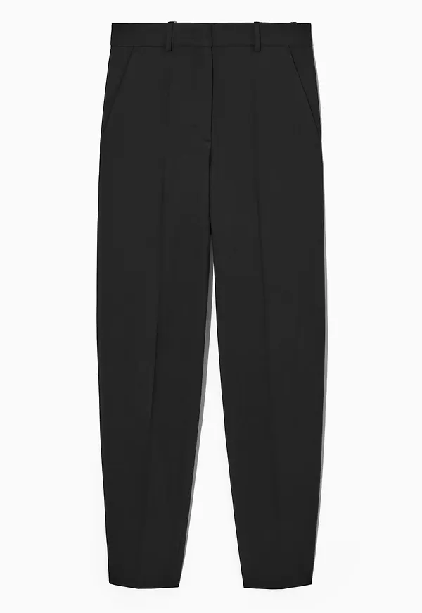REGULAR-FIT TAPERED WOOL-BLEND TROUSERS