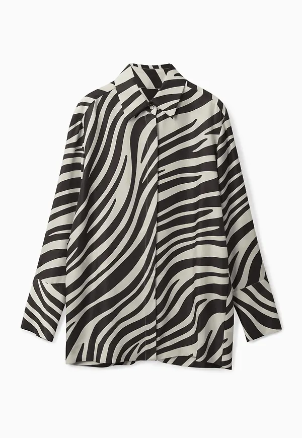 REGULAR-FIT ZEBRA PRINT SHIRT