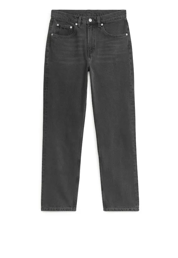 REGULAR CROPPED Non-Stretch Jeans - Grey