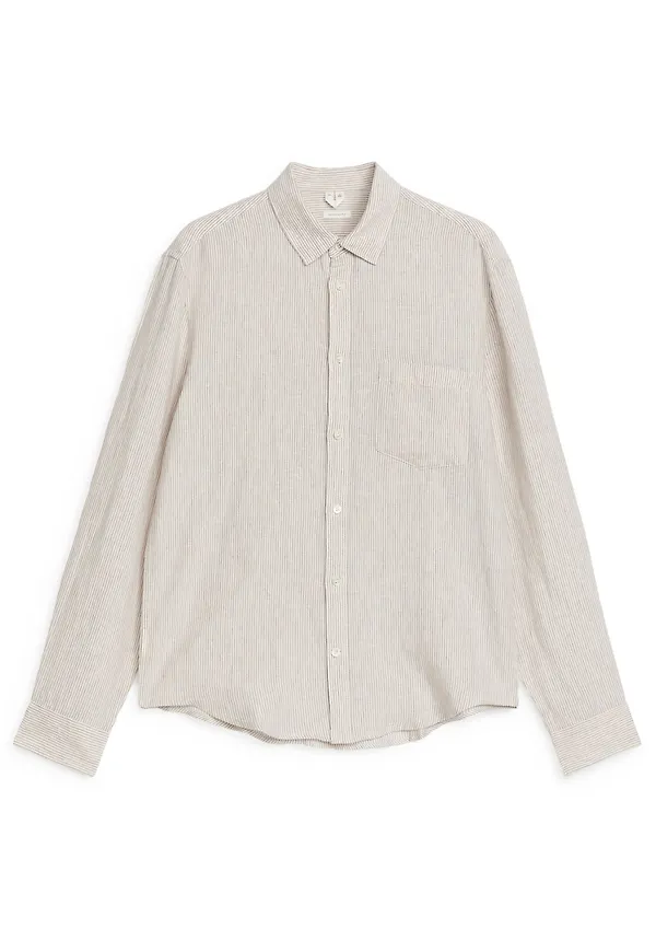 Regular-Fit Linen Shirt - Beige