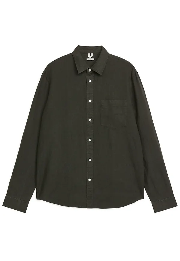 Regular-Fit Linen Shirt - Green