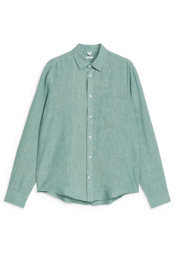 Regular-Fit Linen Shirt - Green