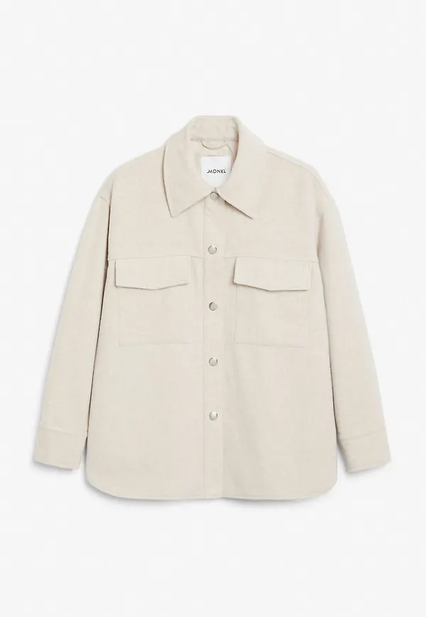 Regular fit shacket - Beige