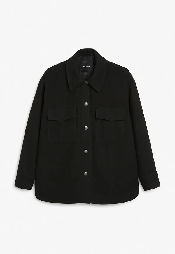 Regular fit shacket - Black