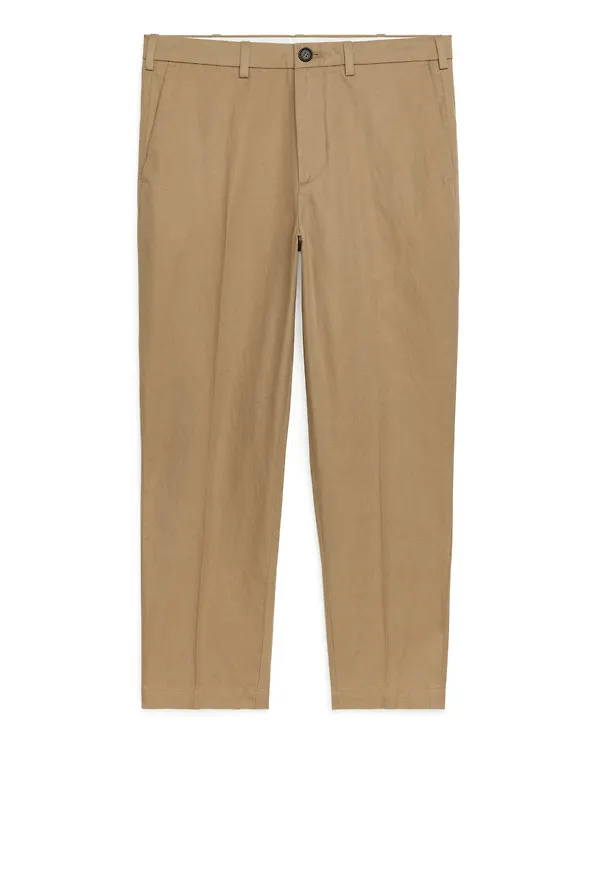 Regular Trousers Cotton Linen - Beige