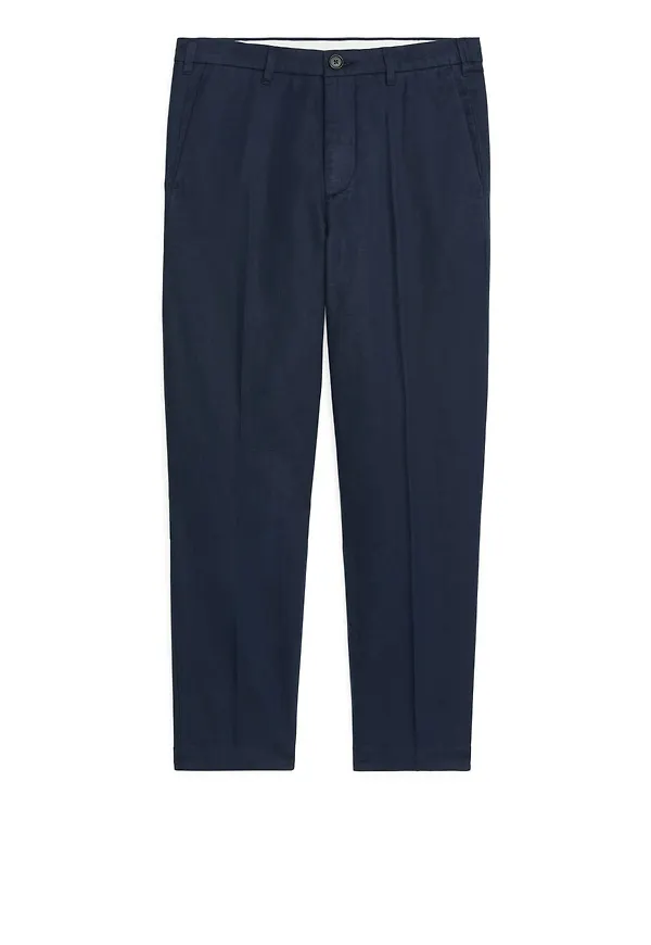 Regular Trousers Cotton Linen - Blue