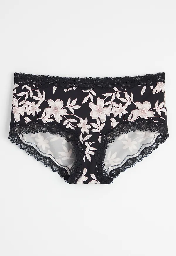 Regular waist trosa med blommor