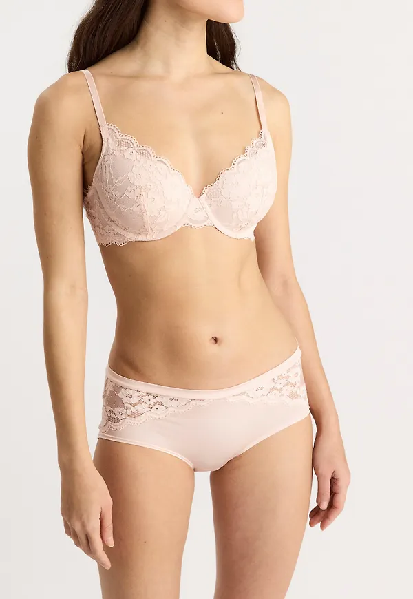 Regular waist trosa med spets