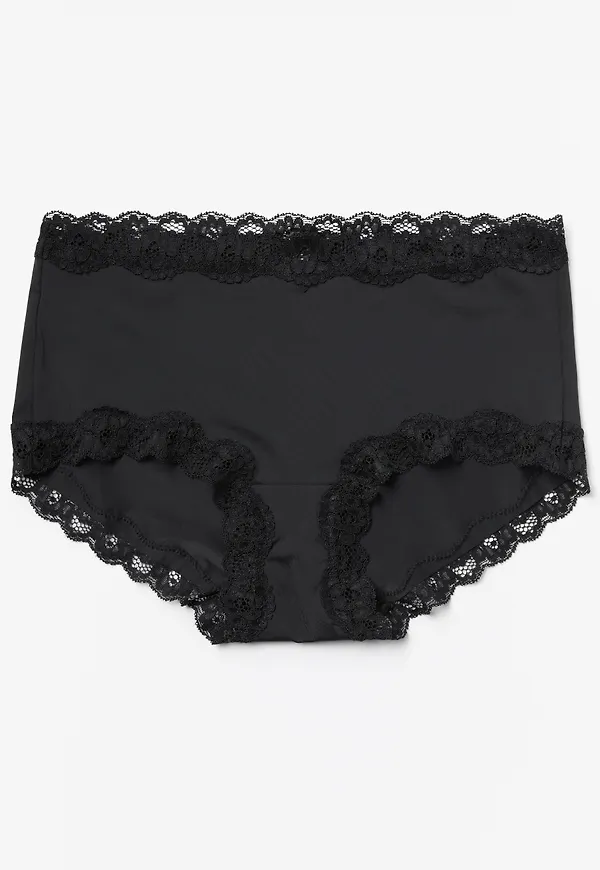 Regular waist trosa med spetskant