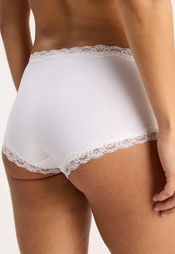 Regular waist trosa med spetskant