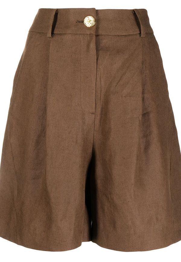 Rejina Pyo Doris shorts med hög midja - Brun