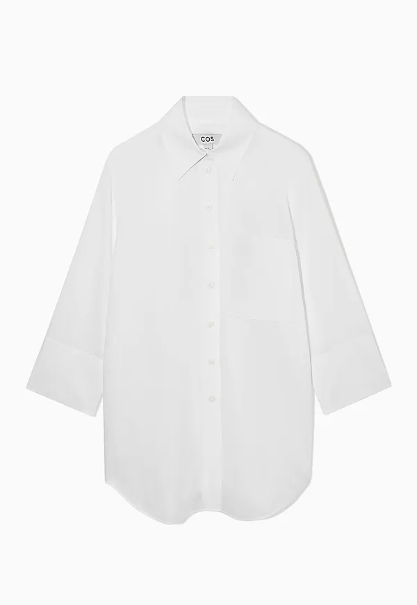 RELAXED-FIT CROPPED-SLEEVE SHIRT