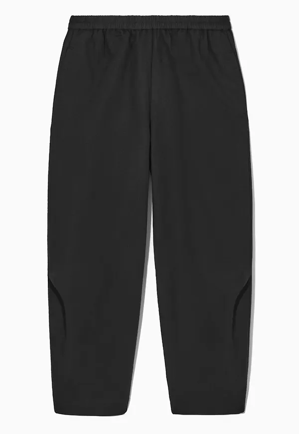 RELAXED-FIT ELASTICATED CANVAS TROUSERS