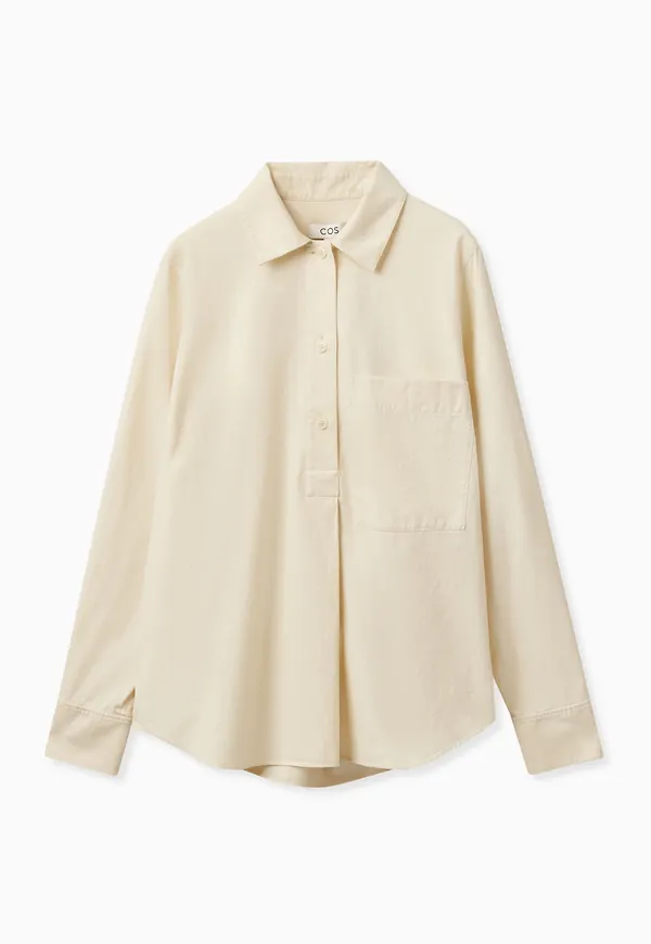 RELAXED-FIT HALF-PLACKET SHIRT
