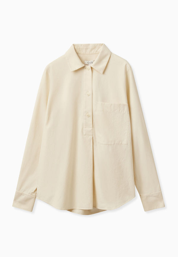 RELAXED-FIT HALF-PLACKET SHIRT