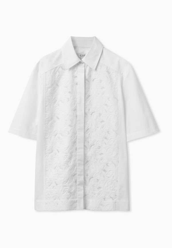 RELAXED-FIT LACE PANEL SHIRT