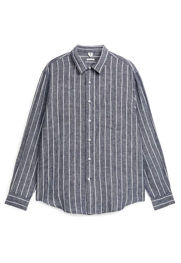 Relaxed-Fit Linen Shirt - Blue