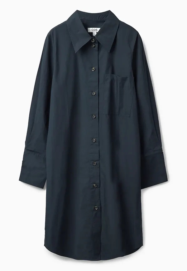RELAXED-FIT MIDI SHIRT DRESS