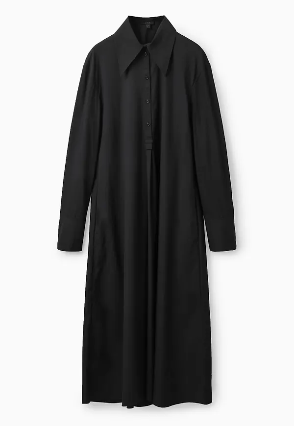 RELAXED-FIT MIDI SHIRT DRESS