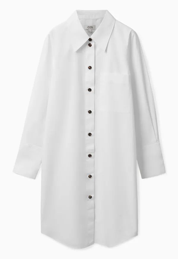 RELAXED-FIT MIDI SHIRT DRESS