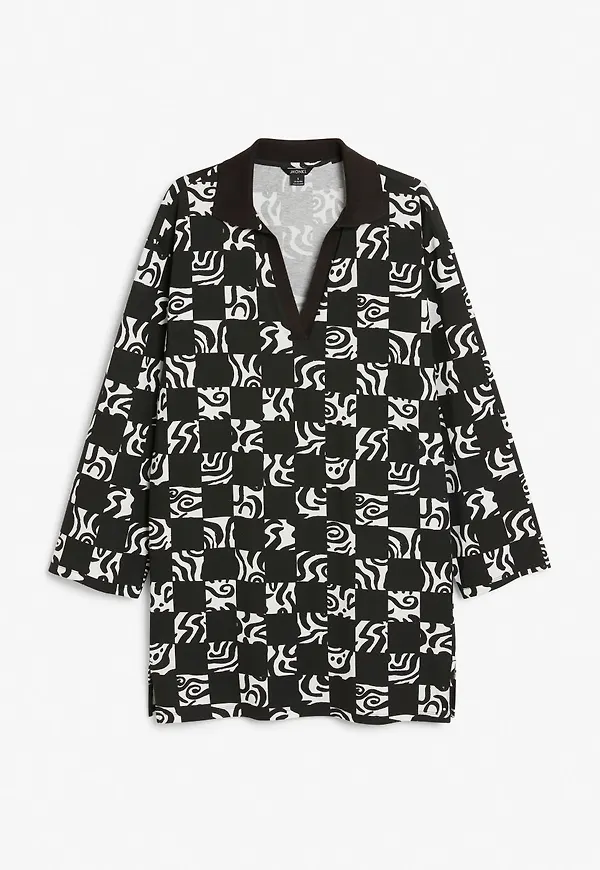 Relaxed cotton dress - Black