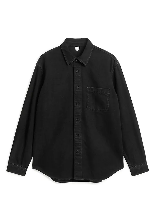 Relaxed Denim Shirt - Black