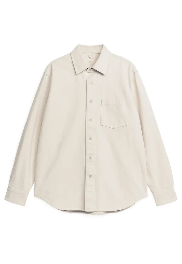 Relaxed Denim Shirt - Beige