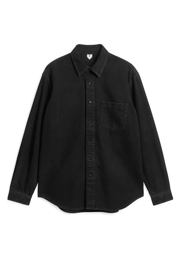 Relaxed Denim Shirt - Black