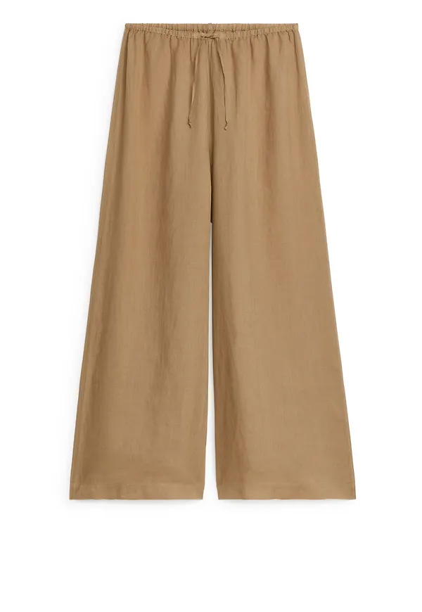 Relaxed Drawstring Trousers - Beige