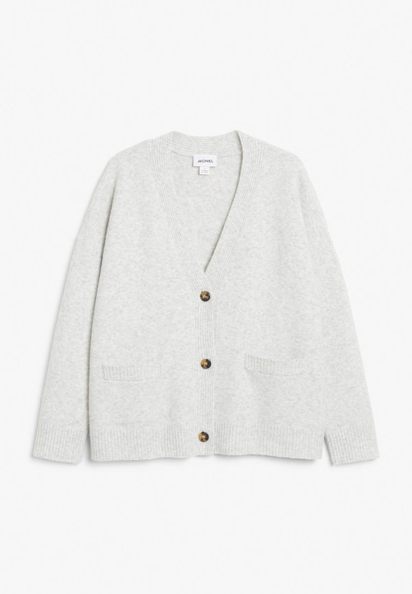 Relaxed knitted cardigan - Beige