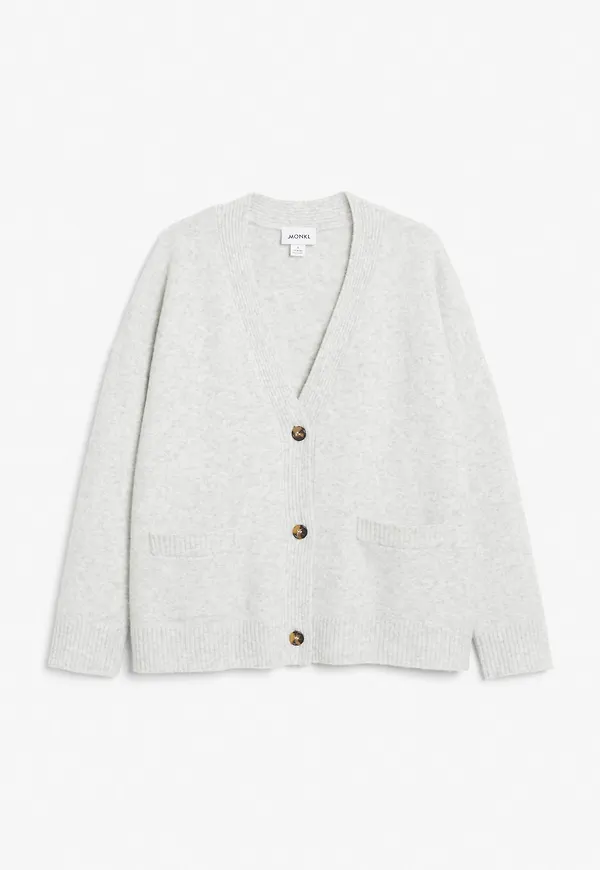 Relaxed knitted cardigan - Beige