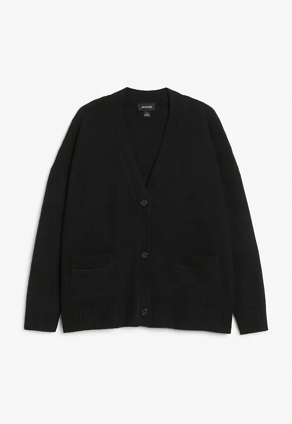 Relaxed knitted cardigan - Black